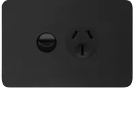 Allure  Single GPO 20A Matt Black