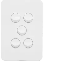 Allure 5 Gang Switch Plate cw mechs MW