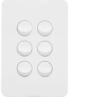 Allure 6 Gang Switch Plate cw mechs MW