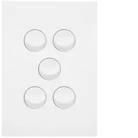 FIN 5 Gang Switch Plate cw mechs MW
