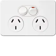 Silhouette 10A twin socket Horz+ shutter