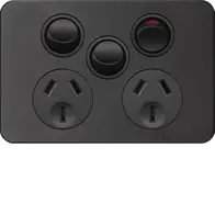 SIL. 10A twin socket Horz + mech MB