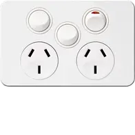 Silhouette 10A twin socket Horz + mech