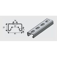 E3300S 41x21mm Slotted Channel/Strut HDG