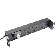 CERTECH Horizontal 2RU PDU, 10 x 10 Amp 3 Pin Outlets w/ 10 Amp Plug