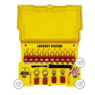 Wall Mounted Lockout Station with Lid 10 Padlocks – Volt Safety [ LOCKOUT-STATION-10L-KIT ]