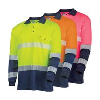 Recycled Long Sleeve Segmented Hi-vis Polo Shirt – Bool [ POLO-B-TS2425T1-ON-4XL ]