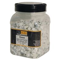 CABLE CLIP, WHITE PLASTIC, FOR 4mm2 T&E FLAT [500]