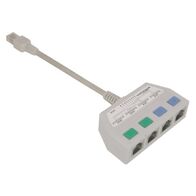 CAT5E 4-WAY VOICE SPLITTER 8P8C PLUG TO 4 x JACKS