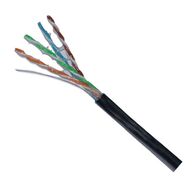 CABLE, CAT6 GEL FILLED, EXT SOLID, 23AWG 4P, BLACK 305m