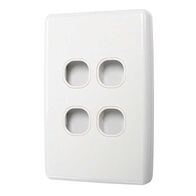 SWITCH PLATE ONLY, NO MECHS 4 GANG WITH COVER, WHITE