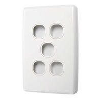 SWITCH PLATE ONLY, NO MECHS 5 GANG WITH COVER, WHITE