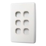 SWITCH PLATE ONLY, NO MECHS 6 GANG WITH COVER, WHITE