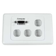WALL PLATE, VGA PLUS 4, WHITE