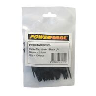 CABLE TIE, NYLON - BLACK UV 80mm x 2.5mm [100] PACK