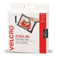 VELCRO STICK ON TAPE LOOP BLACK, 25mm x 5m