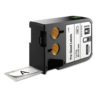 LABEL, PRE-SIZED POLYESTER BLACK ON WHITE 25 x 51mm [100]