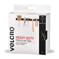 VELCRO HEAVY DUTY BLACK STICK ON TAPE 50mm x 2.5m