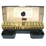 COVERED NEUTRAL LINK, 2 x 35mm 11 x 16mm2 TUNNELS 100A, BLACK