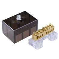 COVERED NEUTRAL LINK, 1 x 35mm 6 x 16mm2 TUNNELS 100A, BLACK