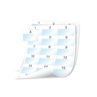 SHEET LABELS, WRAP, LAMINATED POLY, WHITE, 54 x 42mm [1008]