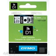 D1 STANDARD TAPE BLACK ON CLEAR, 12mm x 7m