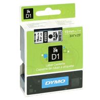 D1 STANDARD TAPE BLACK ON WHITE, 19mm x 7m