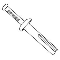 METAL PIN ANCHOR, 6 x 30mm MAX FIXTURE THICK 5mm [100]