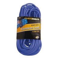 EXTENSION LEAD, 15m 15A EXTRA HEAVY DUTY, BLUE