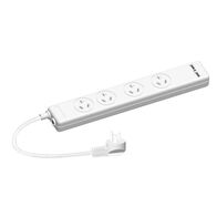 POWERBOARD 4 WAY SURGE PROTECTED, 2 x USB PORTS