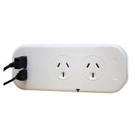 TWIN 240V POWER OUTLET 2 x USB PORTS