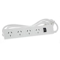 POWERBOARD 4 WAY SURGE O/LOAD PROTECTED 3m LEAD