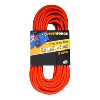 EXTENSION LEAD, 20m 10A PLUG EXTRA HEAVY DUTY 15A RED CABLE