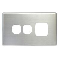 POWERPOINT COVERPLATE SINGLE W/XTRA SW,S/STEEL
