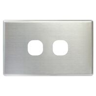 SWITCH COVER PLATE, 2 GANG BRUSHED SSTEEL, SUITS S SERIES