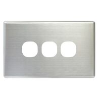 SWITCH COVER PLATE, 3 GANG BRUSHED SSTEEL, SUITS S SERIES