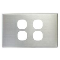 SWITCH COVER PLATE, 4 GANG BRUSHED SSTEEL, SUITS S SERIES