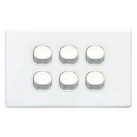 SWITCH PLATE ONLY, NO MECHS 6 GANG W/COVER, S SERIES
