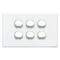 SWITCH, SLIM,HORIZONTAL,6 GANG 16A, TWO WAY