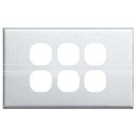 SWITCH COVER PLATE 6 GANG STAINLESS STEEL