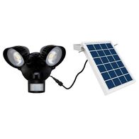 TWIN 2 x 8W LED SOLAR SENSOR RECHARGE BLACK SECURITY LIGHT