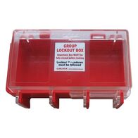GROUP LOCK BOX, RED W/CLR LID 16 LOCK POSITIONS