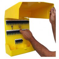 KEY CABINET, 35 NUMBERED HOOKS INCLUDES KEY RINGS AND TAGS