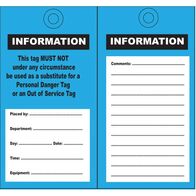 SAFETY TAG, POLY 140 x 75mm INFORMATION, BLUE [100] PK