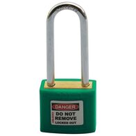COLOUR CODED PADLOCK, BRASS 50mm SHACKLE, 2 KEYS, GREEN