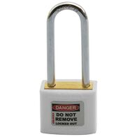 COLOUR CODED PADLOCK, BRASS 50mm SHACKLE, WHITE, HANG PK