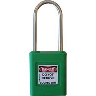 COLOUR CODED PADLOCK, PLASTIC 50mm SHACKLE, GREEN, HANG PK