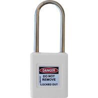 COLOUR CODED PADLOCK, PLASTIC 50mm SHACKLE, WHITE, HANG PK