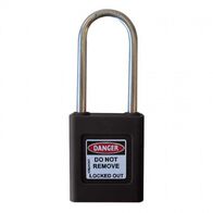 COLOUR CODED PADLOCK, PLASTIC 50mm NYLON SHACKLE, BLACK