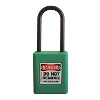 COLOUR CODED PADLOCK, PLASTIC 50mm NYLON SHACKLE, GREEN